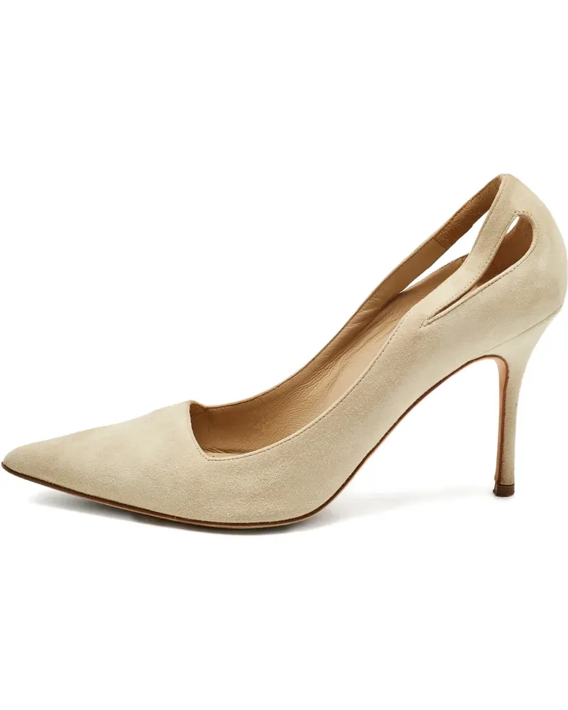 Manolo Blahnik Pumps mit spitzer Kappe - Nude Nude