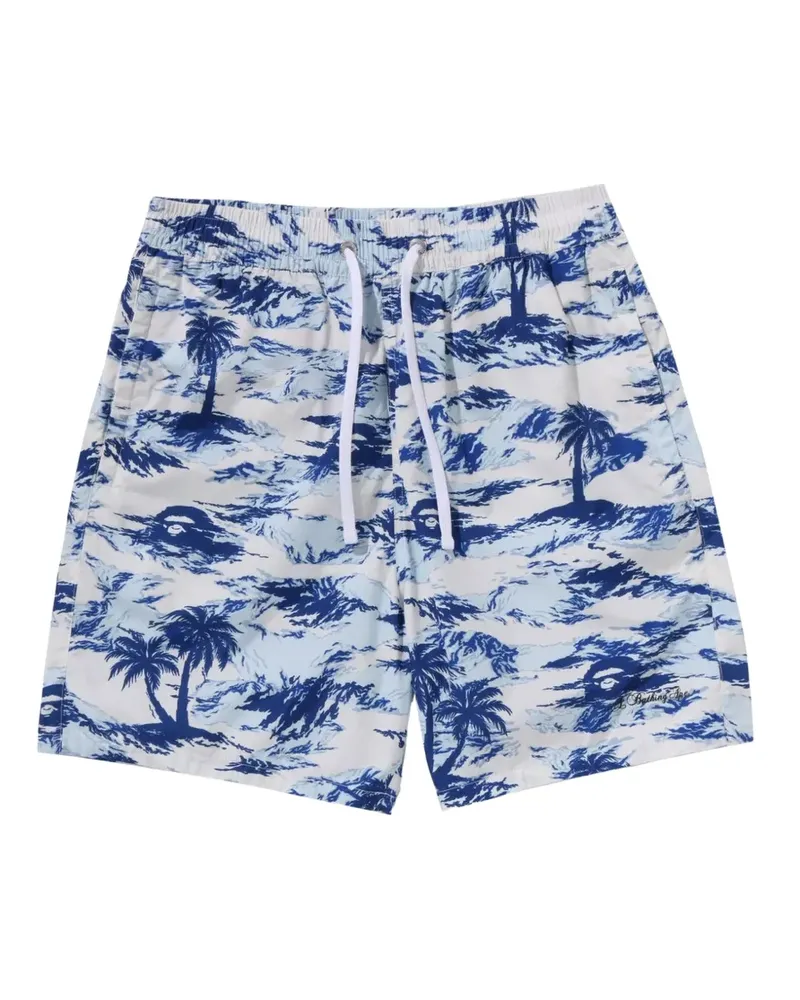 BAPE Palm tree camo-print shorts - Weiß Weiß