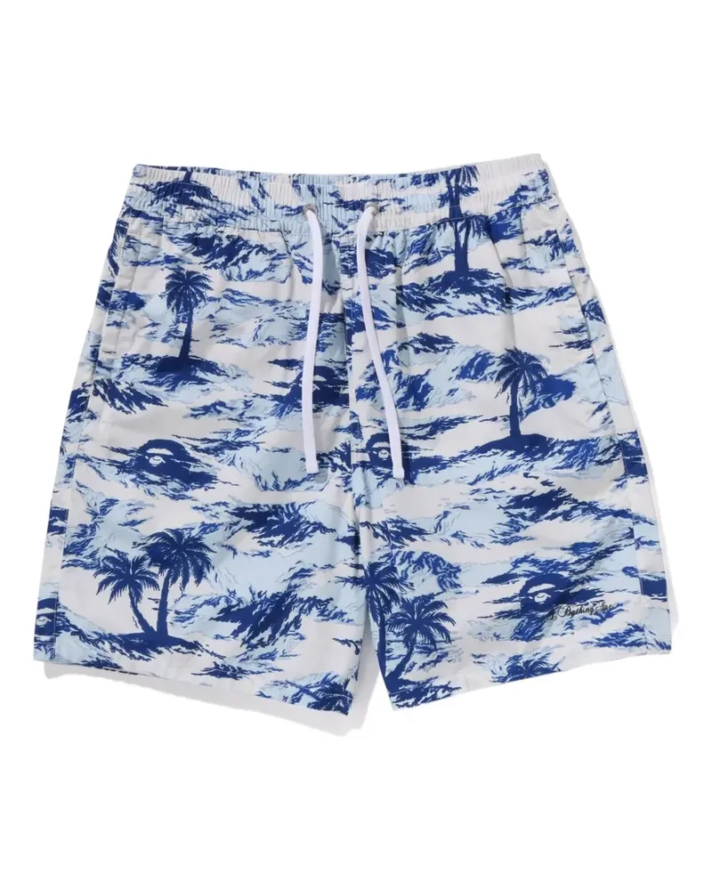 BAPE Palm tree camo-print shorts - Weiß Weiß