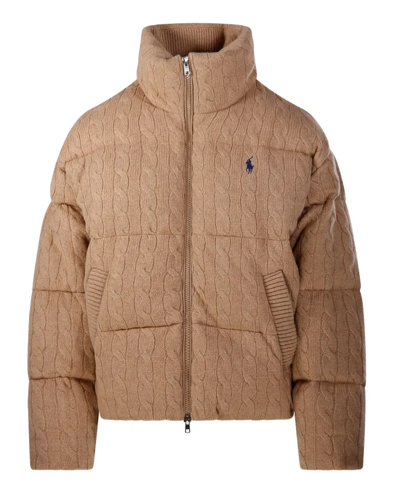 Ralph Lauren cable wool-cashmere puffer jacket - Nude Nude