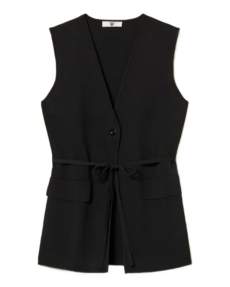 Twin-Set Ärmellose Jacke - Schwarz Schwarz