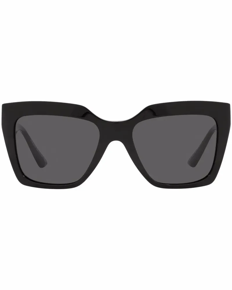 Versace Sonnenbrille mit Greca-Einsätzen - Schwarz Schwarz