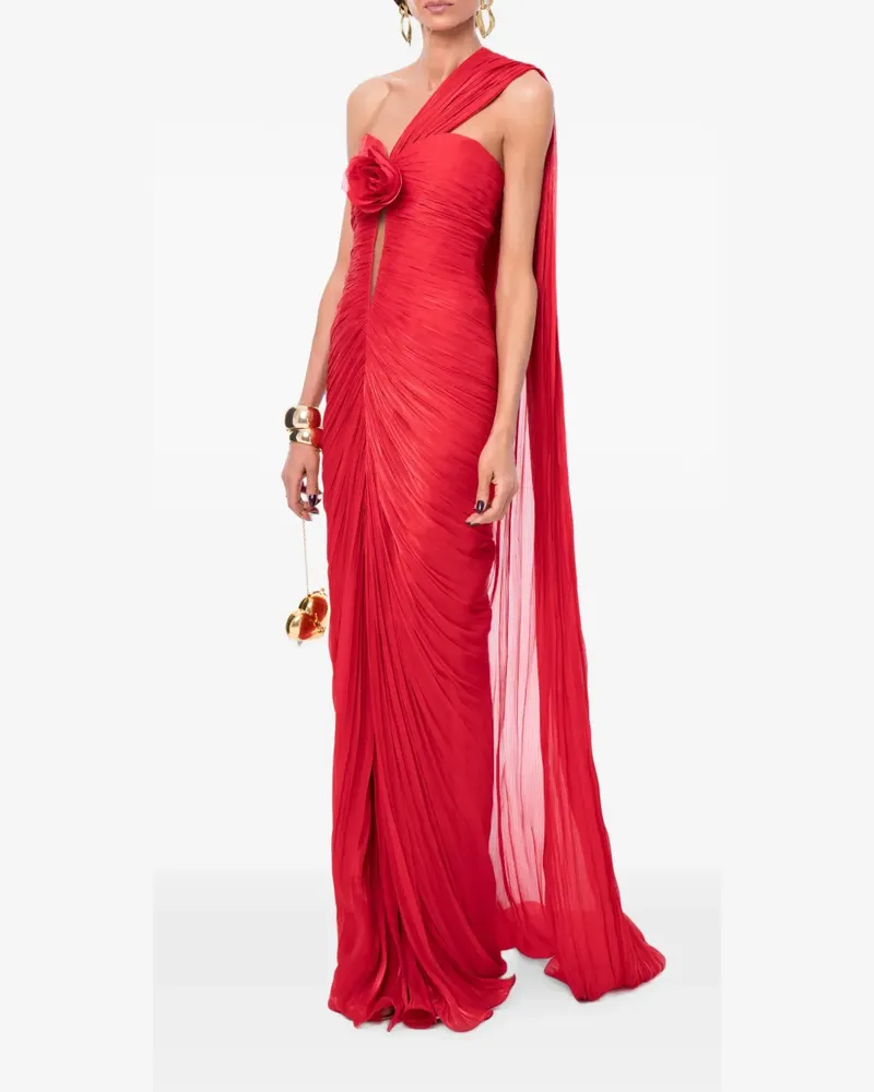 Ana Radu floral-detail draped dress - Rot Rot