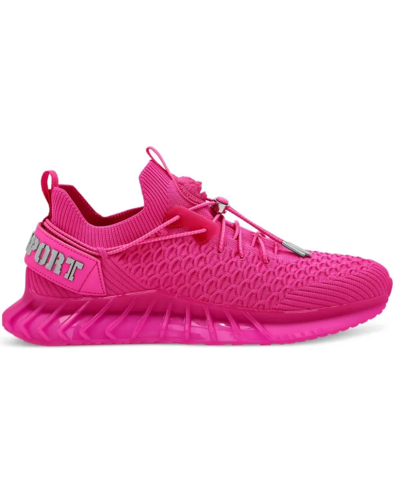 Philipp Plein Runner Sneakers mit Logo-Schild - Rosa Rosa