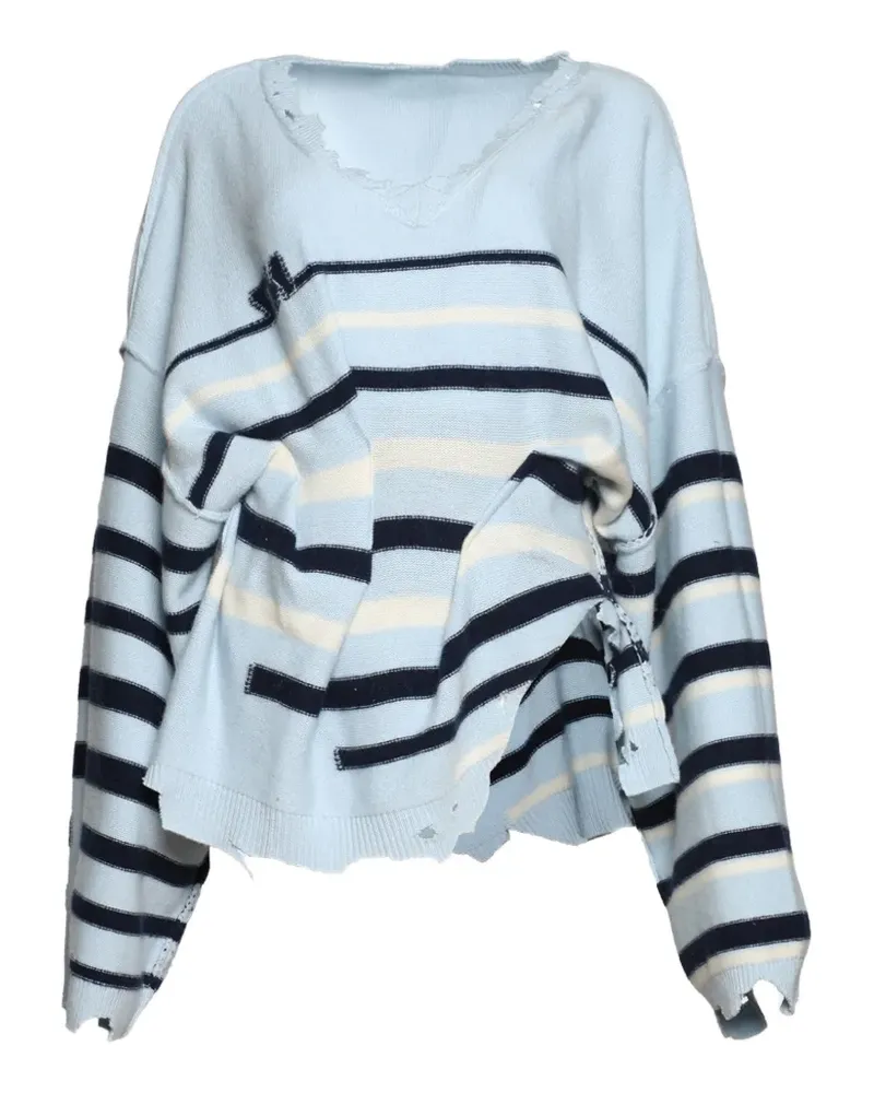 Natasha Zinko distressed striped sweater - Blau Blau