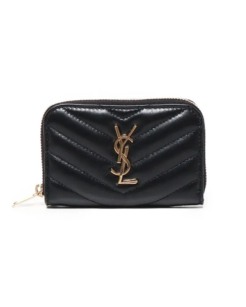 Saint Laurent Portemonnaie mit Cassandre-Schild - Schwarz Schwarz
