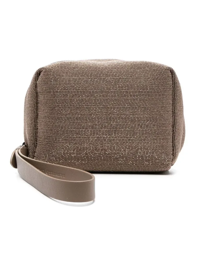 Brunello Cucinelli Clutch mit Perlen - Braun Braun