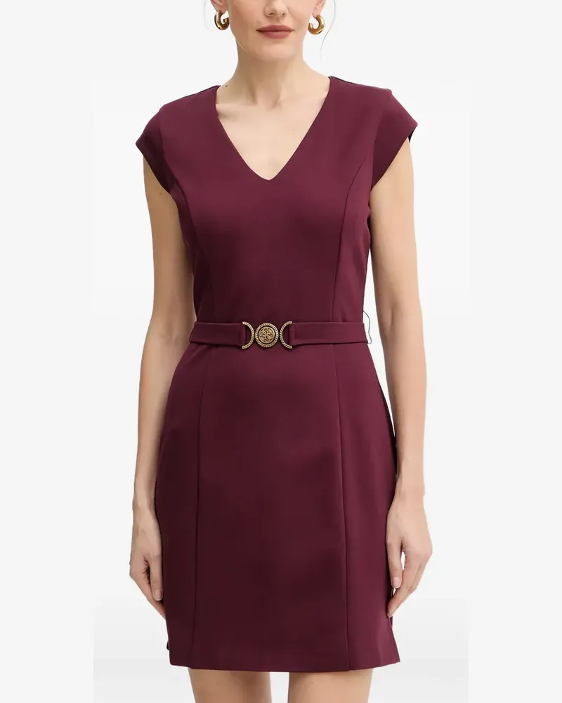 Guess V-neck belted mini dress - Violett Violett