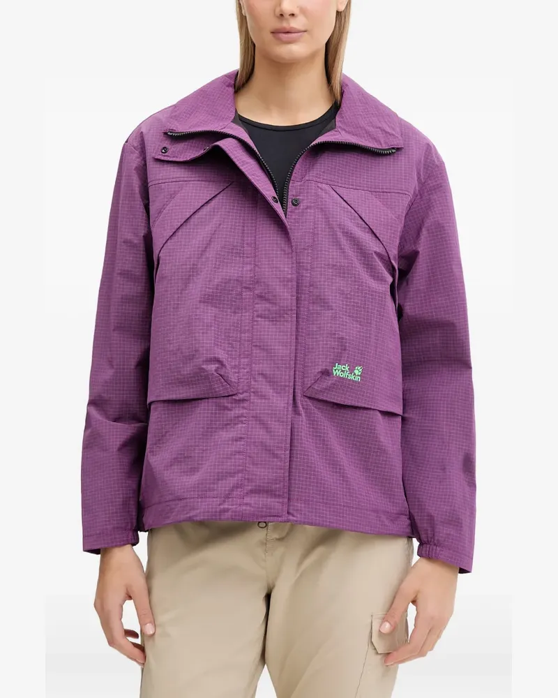 Jack Wolfskin Find I the Wild Regenjacke mit Logo-Print - Violett Violett