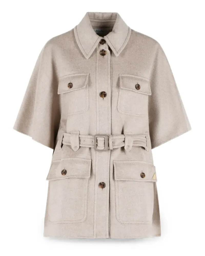 Max Mara Kaschmir-Cape mit Gürtel - Nude Nude