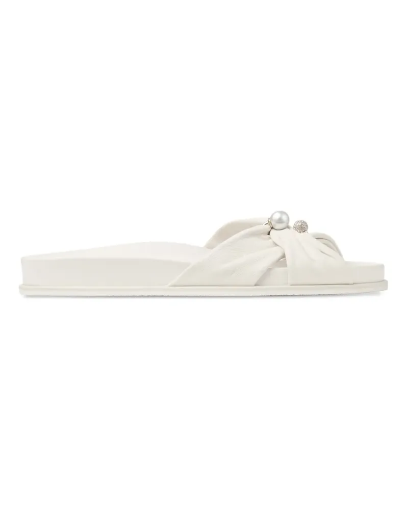 Jimmy Choo Rafi Flat pearl-embellished sandals - Weiß Weiß