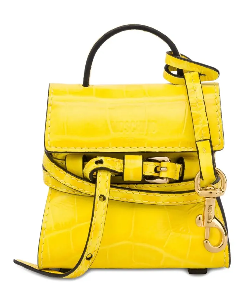 Moschino Schlüsselanhänger mit Tasche - Gelb Gelb