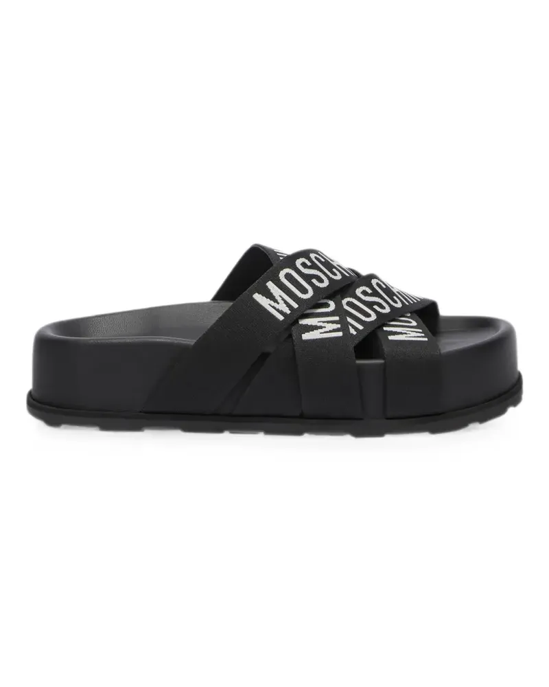 Moschino Sandalen mit Logo-Print - Schwarz Schwarz