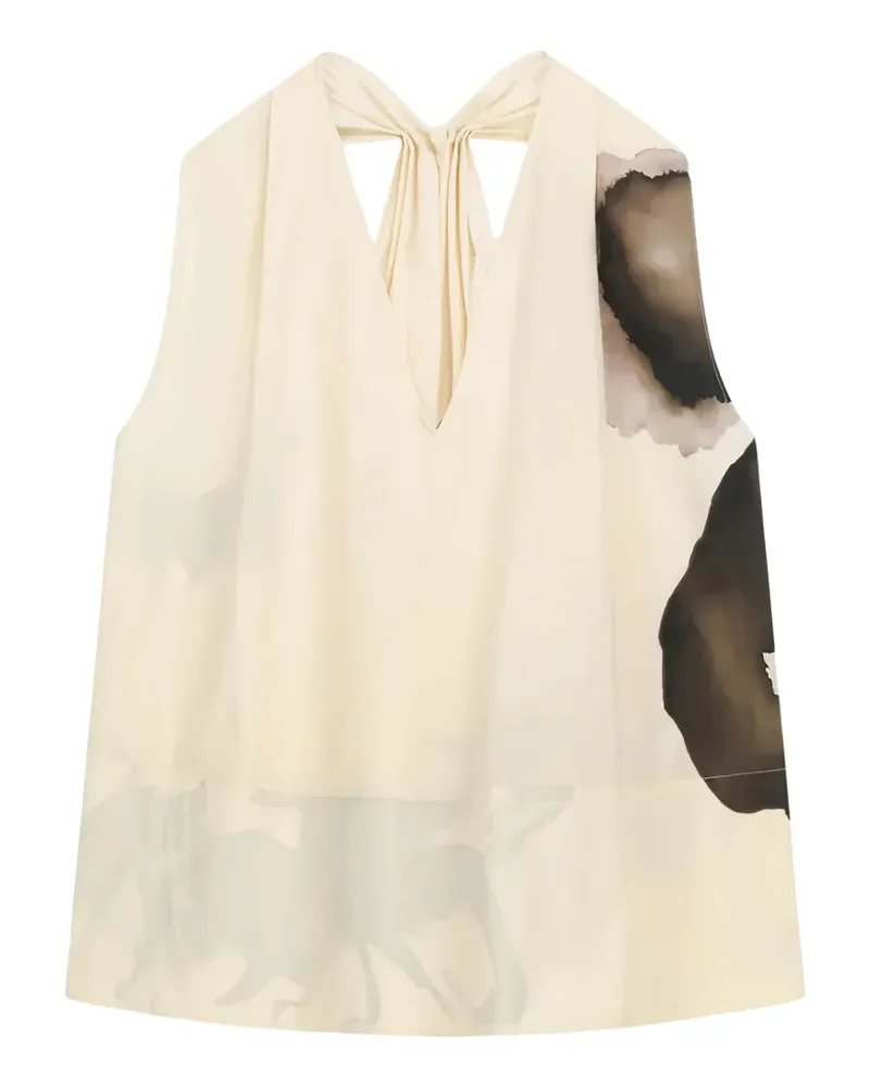Liviana Conti Bluse mit V-Ausschnitt - Nude Nude