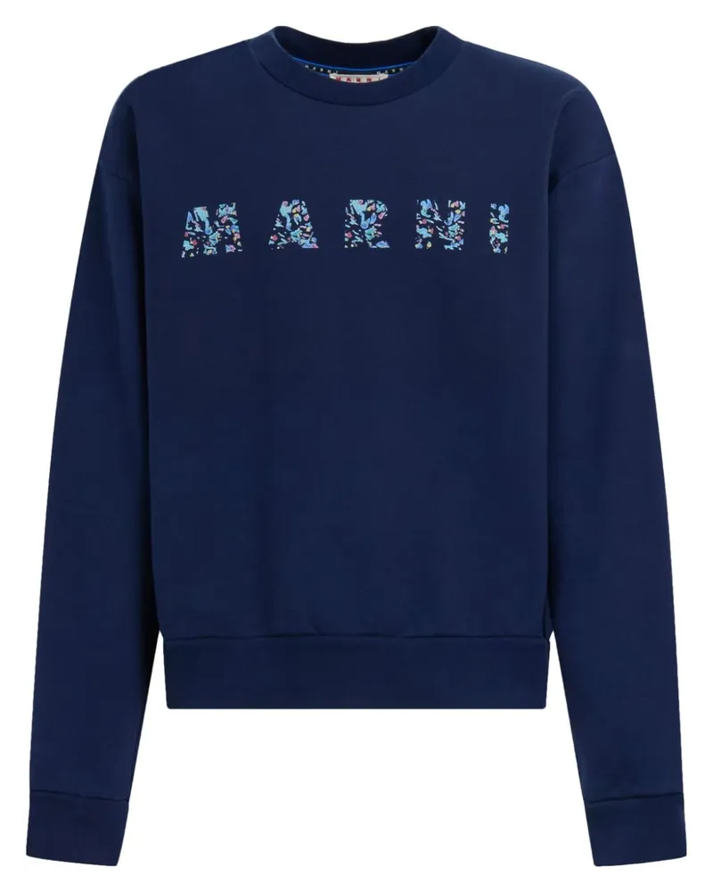 Marni Sweatshirt mit Logo-Print Blau