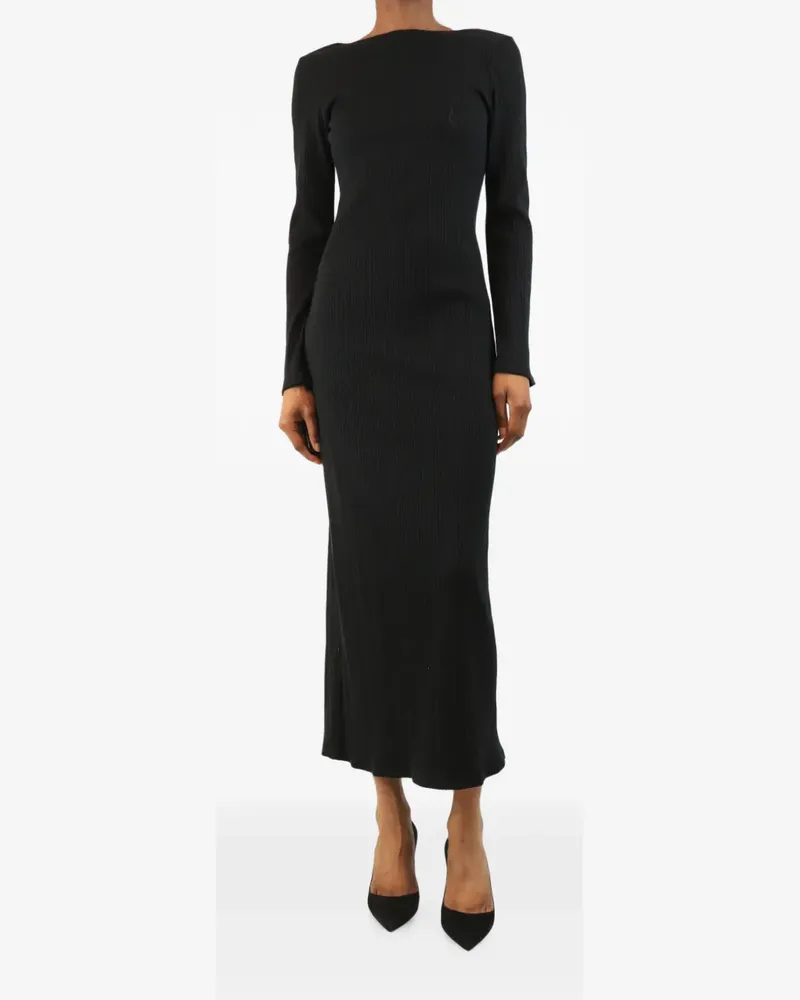 Reformation ribbed scoop-back maxi dress - Schwarz Schwarz