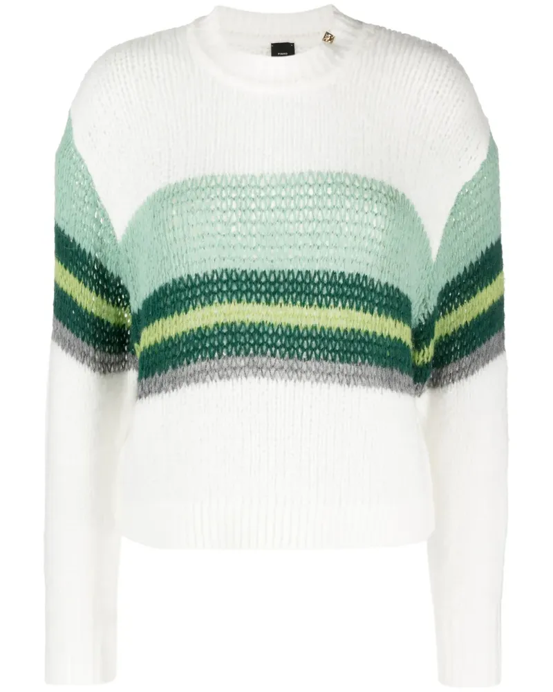 Pinko Gestreifter Pullover - Weiß Weiß