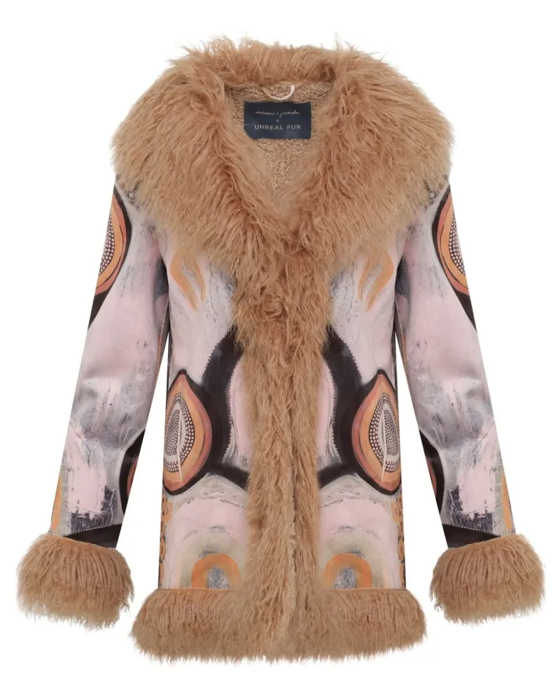 UNREAL FUR Yawarr Mantel aus Faux Fur Rosa