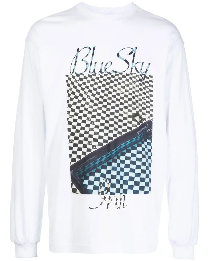 Blue Sky Inn Langarmshirt mit Logo-Print - Weiß Weiß