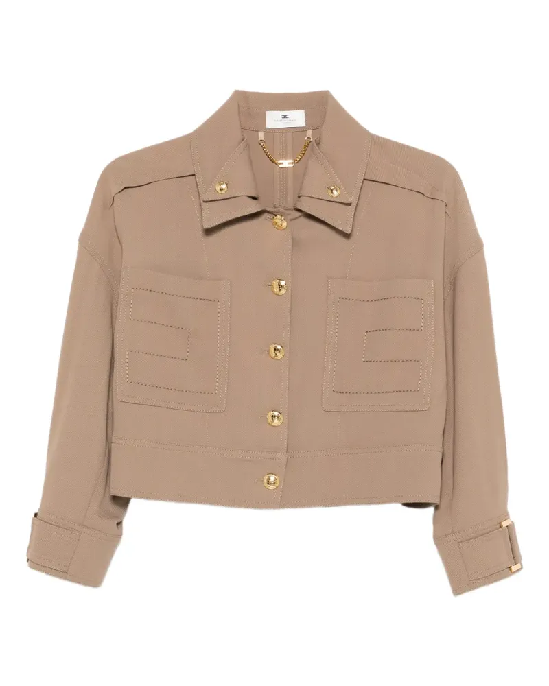 Elisabetta Franchi Geknöpfte Jacke mit Brusttasche - Braun Braun