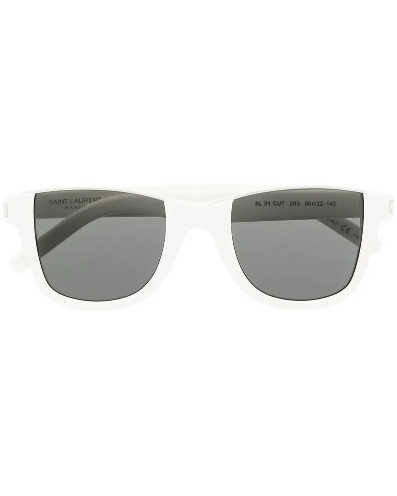 Saint Laurent Eckige Sonnenbrille - Weiß Weiß