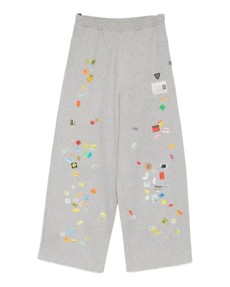MIHARAYASUHIRO sticker-print track pants - Grau Grau