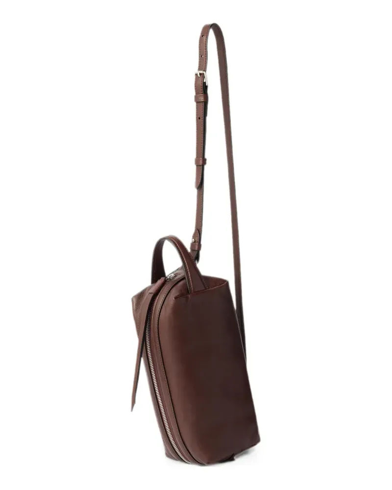 Christophe Lemaire Kleine Pflegetasche aus Nappalammleder - Braun Braun