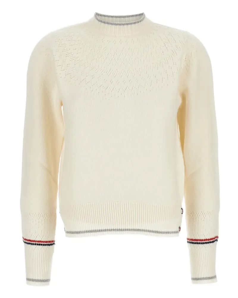Thom Browne Kaschmirpullover mit geripptem Besatz - Nude Nude
