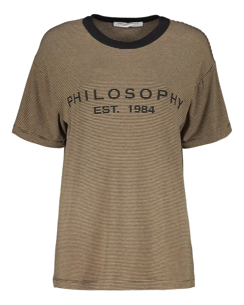 Philosophy Di Lorenzo Serafini Gestreiftes T-Shirt - Braun Braun