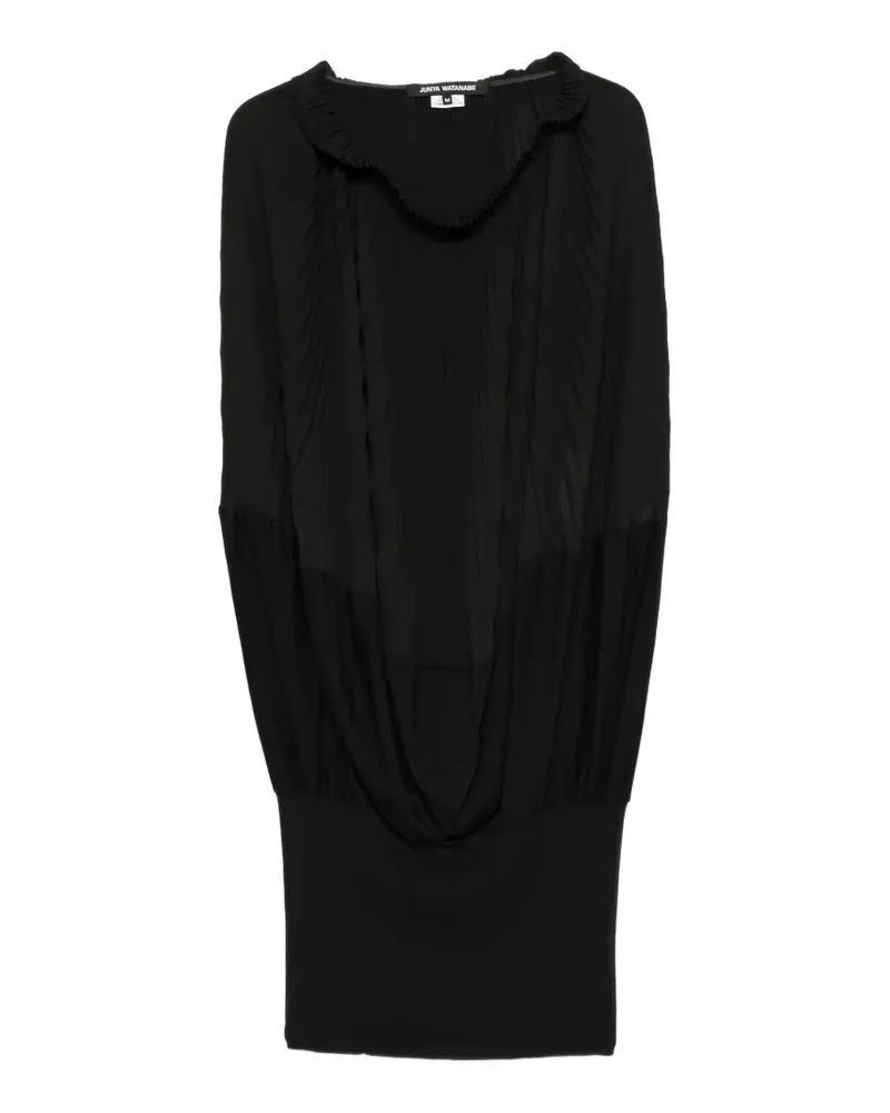 Junya Watanabe pleated ruffled-trim top - Schwarz Schwarz