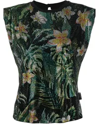 Philipp Plein Tanktop mit Blumen-Print Schwarz