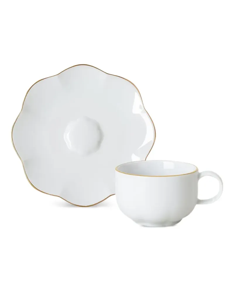 Rosenthal Sonetto Espressotassen-Set mit Wellenrand - Weiß Weiß