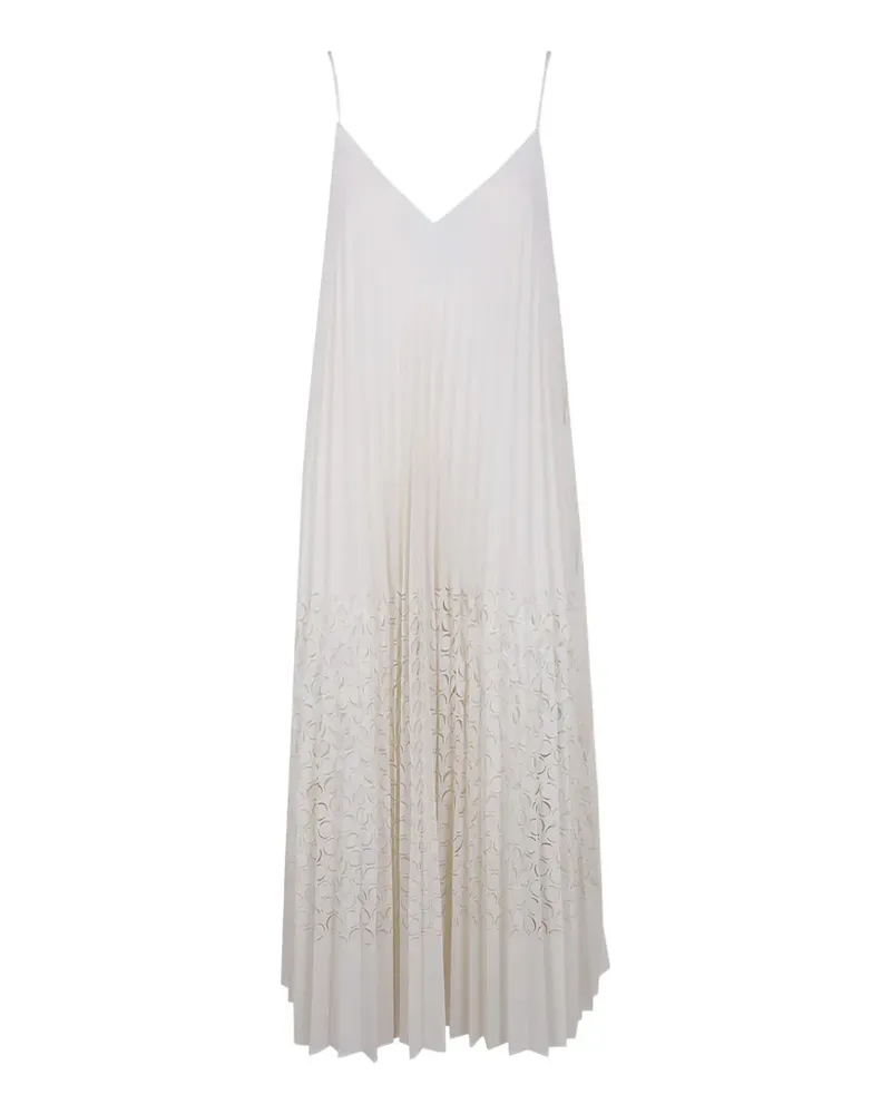 Aviù pleated laser-cut maxi dress - Weiß Weiß