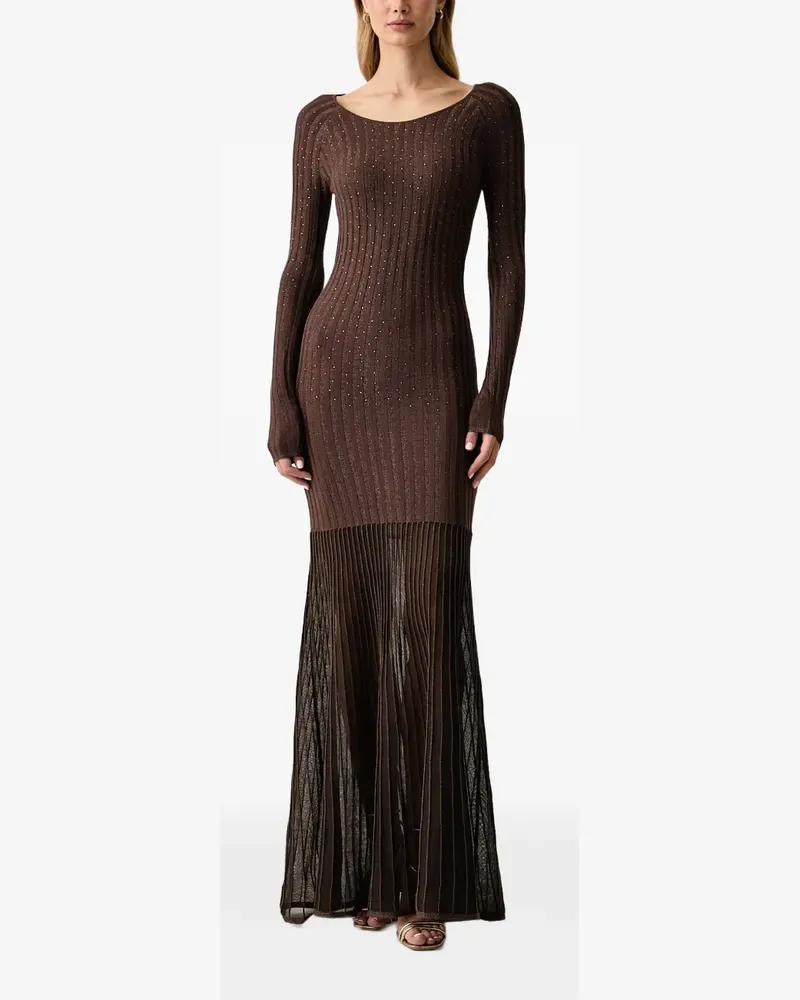 Guess Perilla Maxikleid mit Strass und Faltenrock - Braun Braun