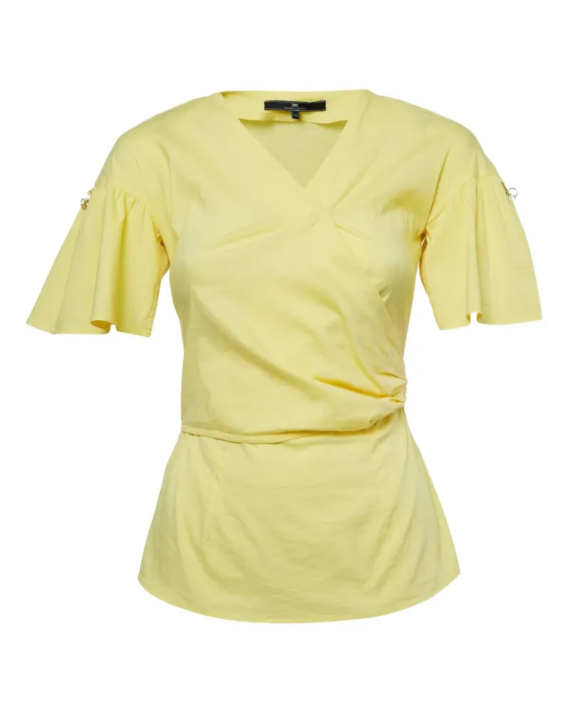 Elisabetta Franchi Pre-owned gewickeltes Top mit ausgestellten Ärmeln - Gelb Gelb