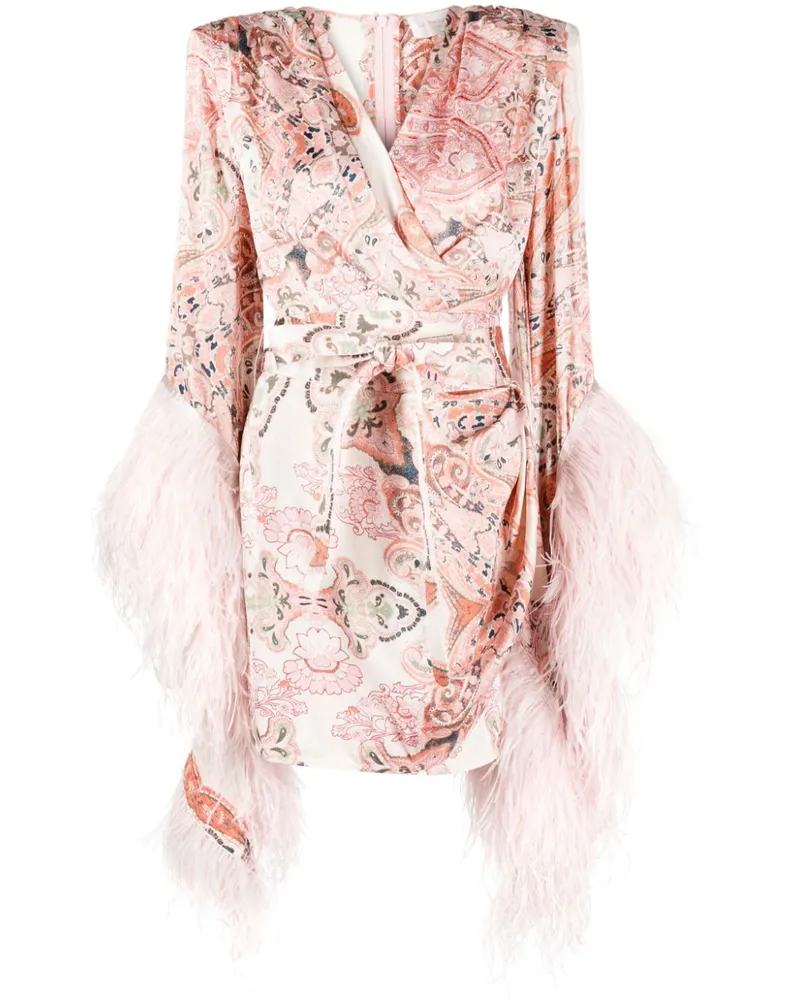 BRONX AND BANCO Geisha Minikleid mit Paisley-Print - Rosa Rosa