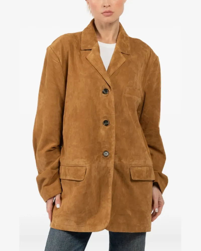 Smythe Wildlederjacke mit Knopfverschluss - Braun Braun