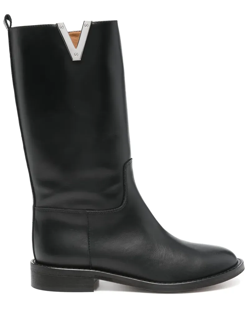 Via Roma 15 Stiefel mit V-Ausschnitt 30mm - Schwarz Schwarz