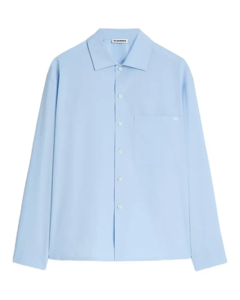 Jil Sander Hemd mit Logo-Stickerei - Blau Blau