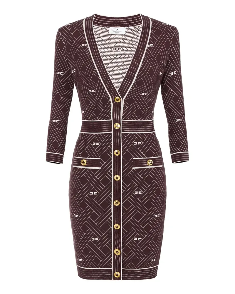 Elisabetta Franchi diamond-jacquard mini dress - Braun Braun