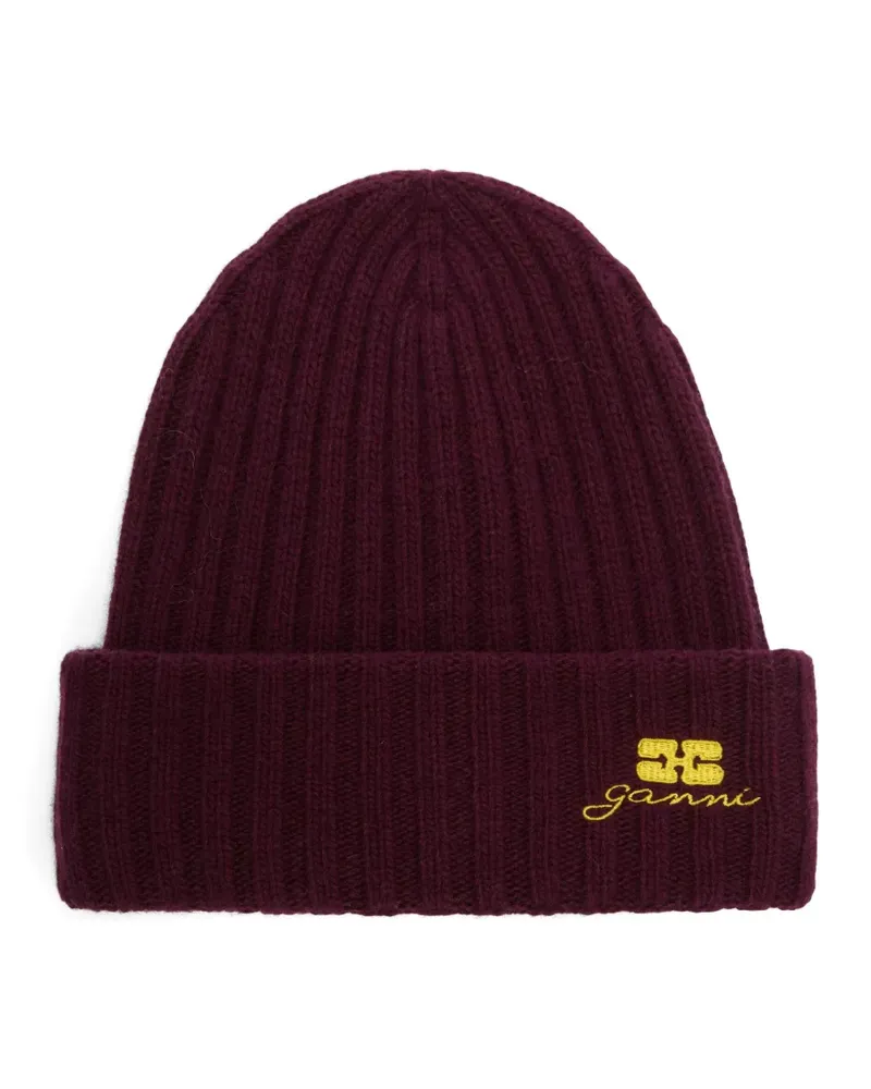 Ganni ribbed beanie - Rot Rot