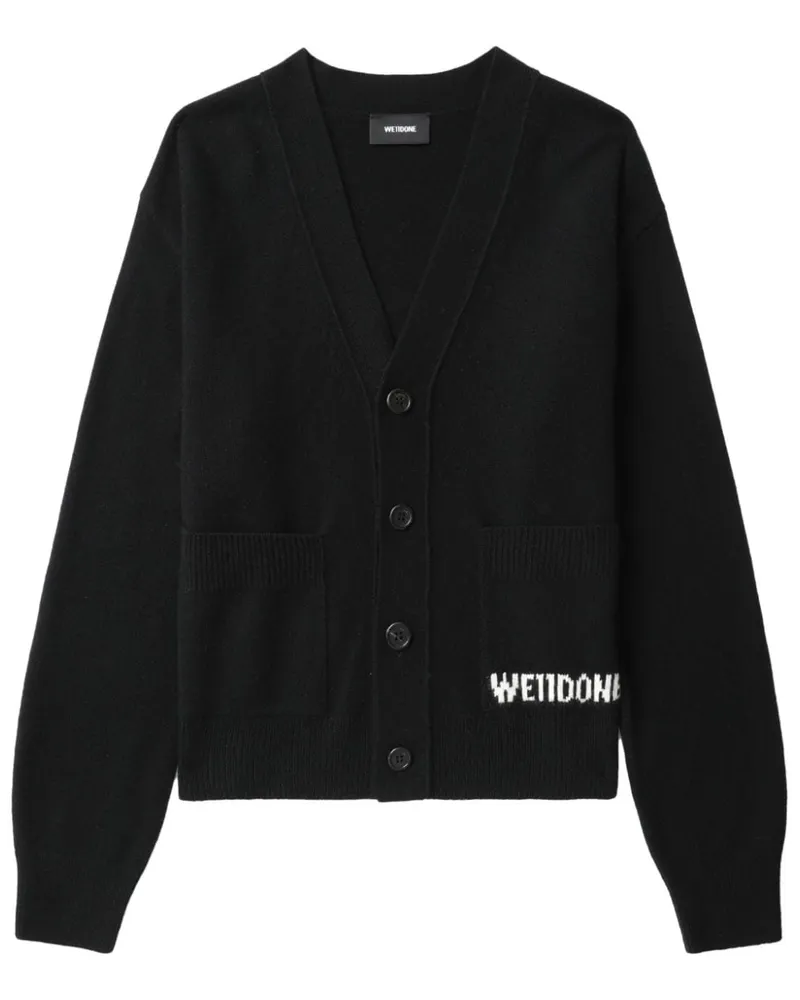 WE 11 DONE Pullover mit V-Ausschnitt - Schwarz Schwarz