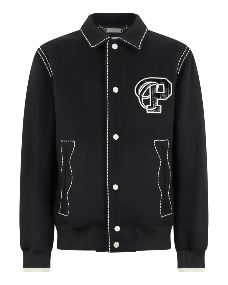 Philipp Plein Coster Jeansjacke mit Kontrastnähten - Schwarz Schwarz