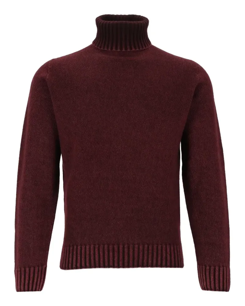Al Duca D’Aosta 1902 Rollkragenpullover mit geripptem Saum - Rot Rot