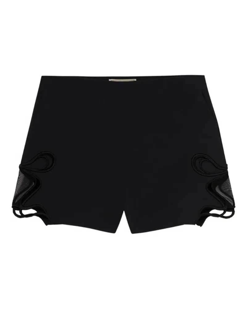 Blumarine Cady-Shorts mit Intarsien-Stickerei - Schwarz Schwarz