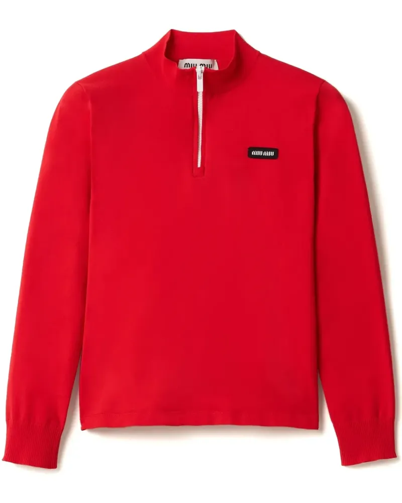 Miu Miu Fein gestrickter Pullover - Rot Rot