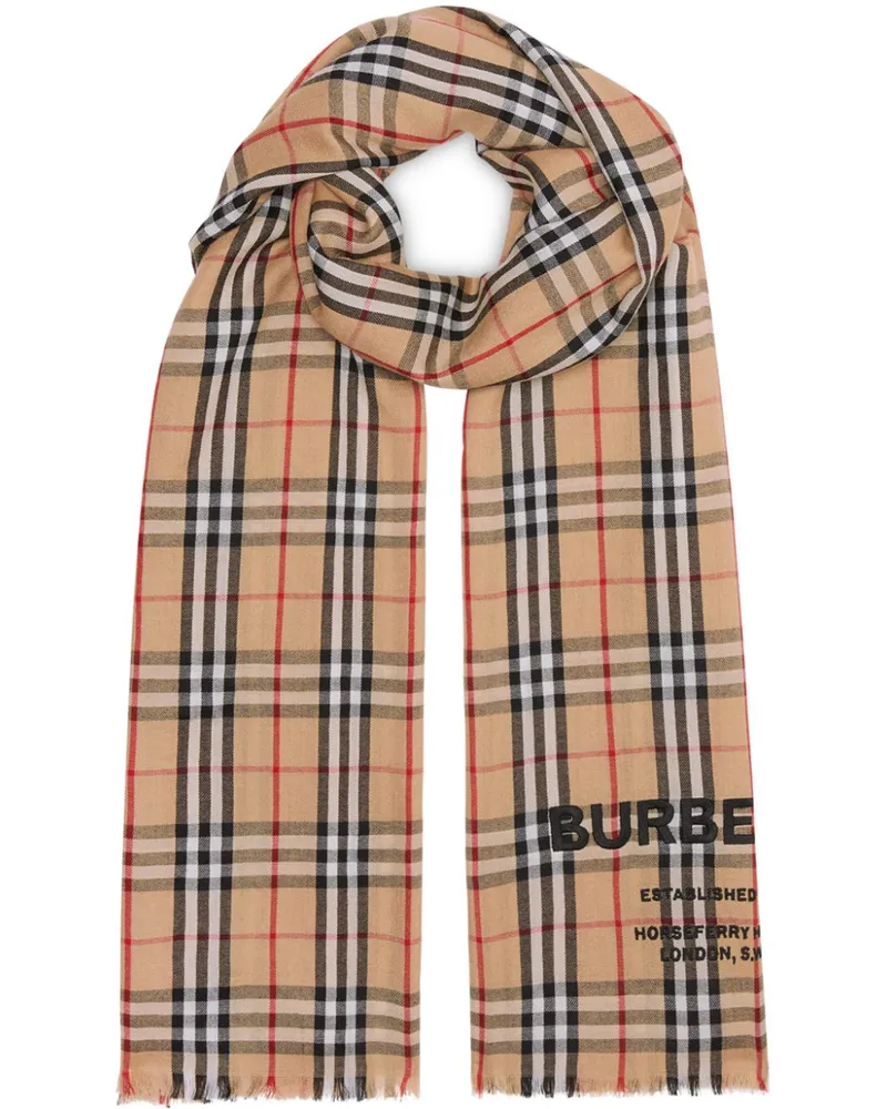 Burberry Kaschmirschal mit Vintage-Check Braun