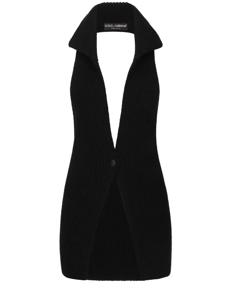 Dolce & Gabbana Pullunder aus Rippenstrick - Schwarz Schwarz