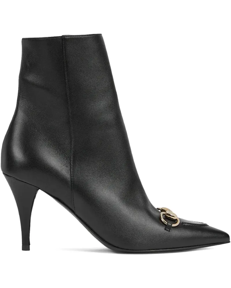 Gucci Stiefeletten mit Horsebit-Detail 85mm - Schwarz Schwarz
