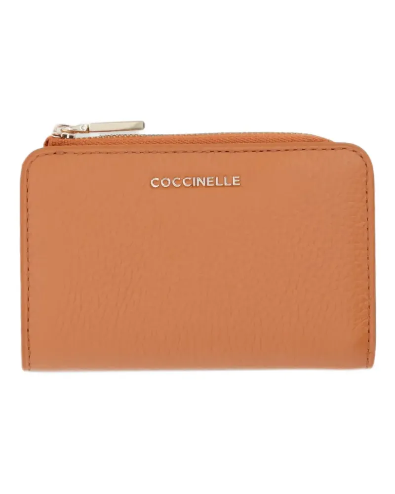 Coccinelle small Metallic logo-lettering wallet - Orange Orange